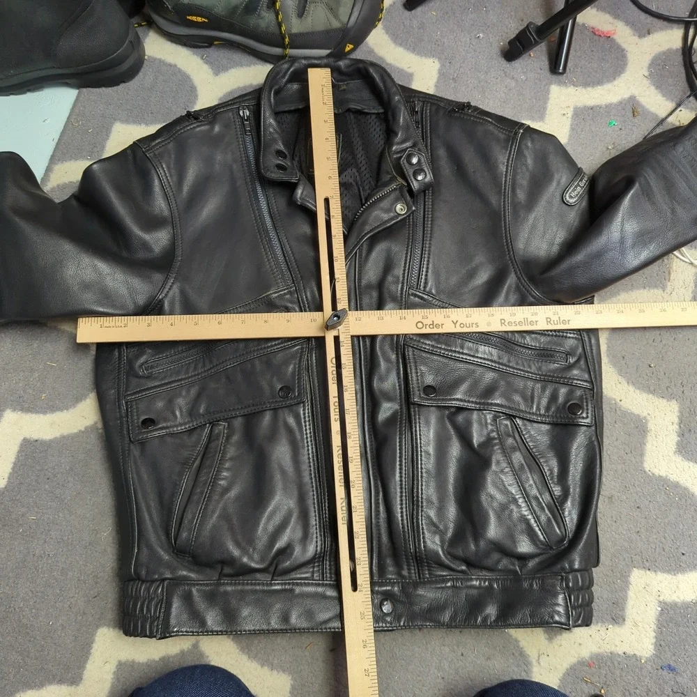 Vtg Hein Gericke Cafe Racer Leather‎ Motorcycle Jacket Mens Black 46 Biker Coat - Picture 10 of 11